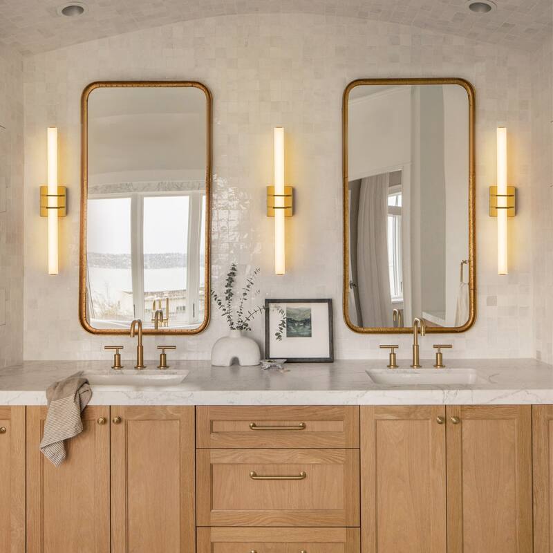 Mid-Century Modern LED Wall Sconce Bathroom Vanity Light with 3-CCT Selectable Light