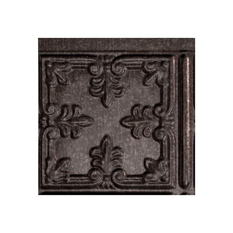 FASÄDE Traditional Style 10 Decorative Vinyl Backsplash Panel - 6x6 Inch Sample - Smoked Pewter