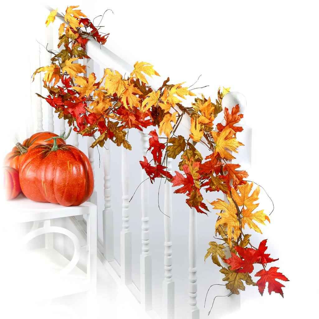 72" Harvest Oak/Maple Twig Garland - 72-Inches