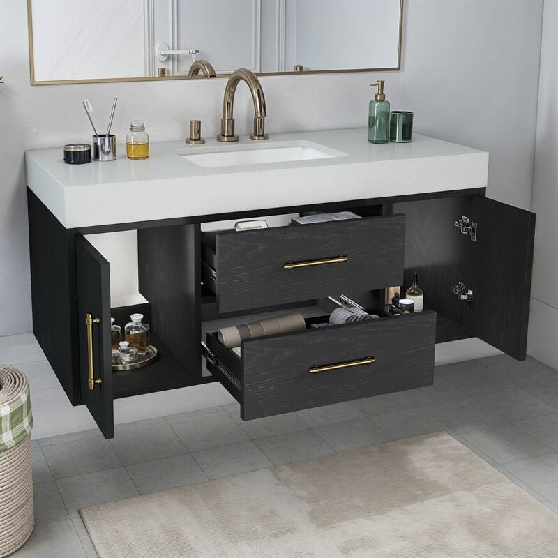 Moasis 40" Floating Bathroom Vanity with 2 Drawer and 2 Cabinet