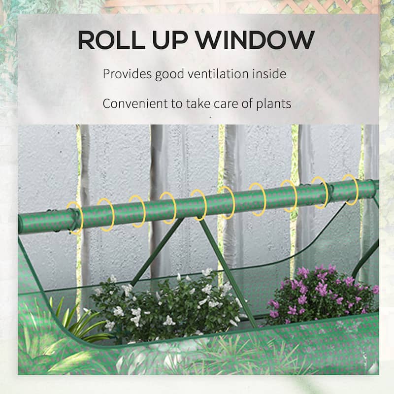 Galvanized Outdoor Planter Box Raised Garden Bed with Cover for Herbs and Vegetables