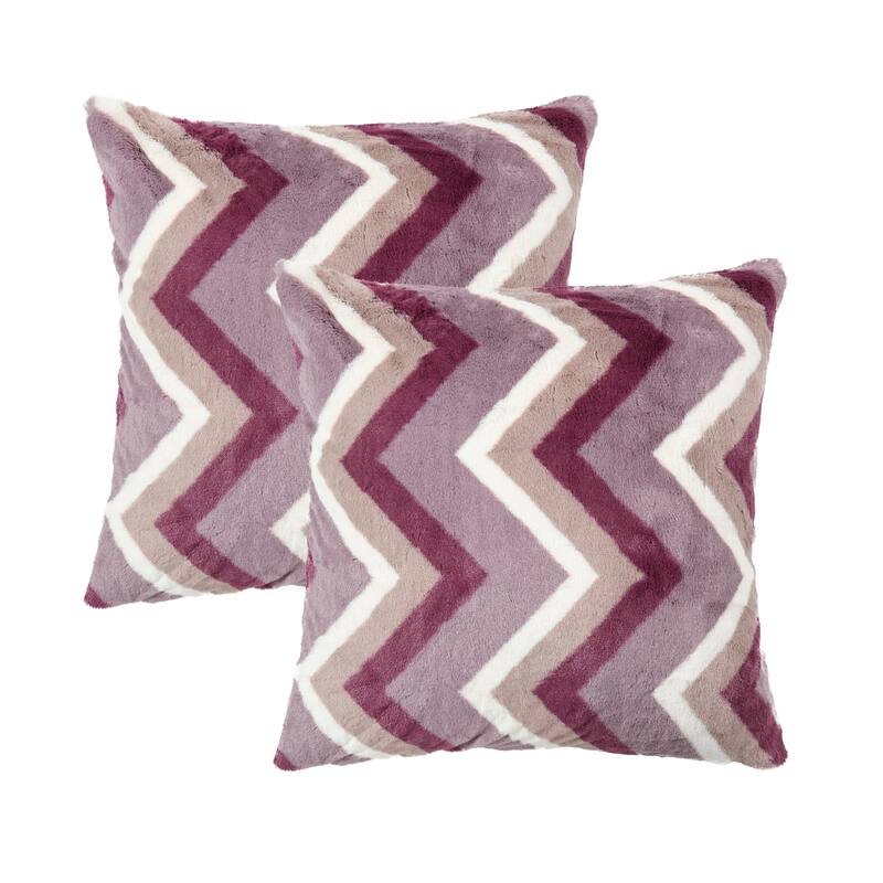 FauxFur Chevron Pillow Shell 2 Piece Set, NO INSERT