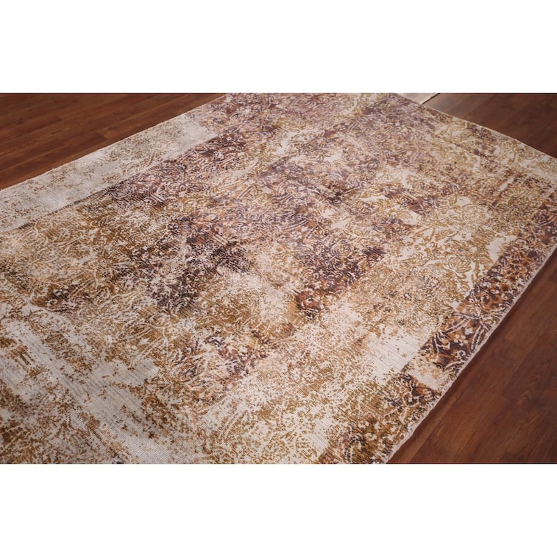 All-Over Abstract Modern Area Rug Hand-Knotted Wool Carpet - 5'4" X 7'10"