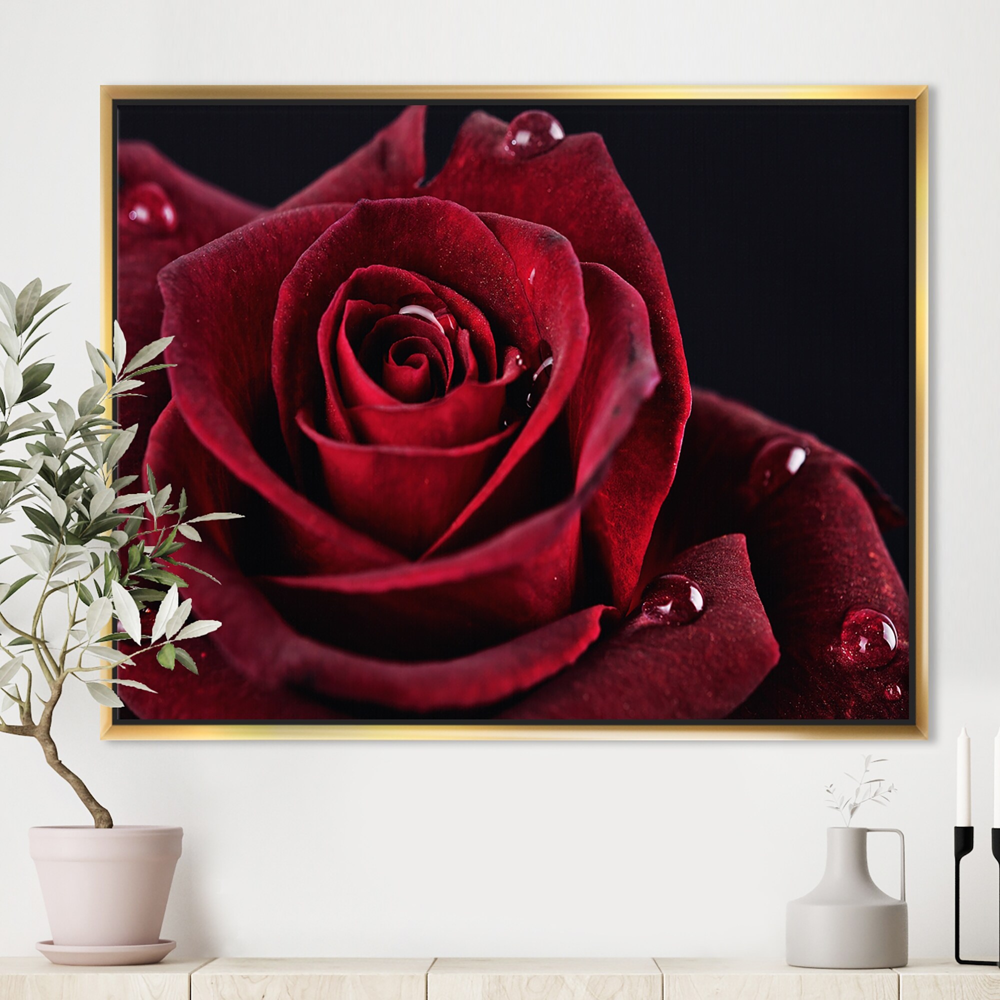 Red Rose Canvas Giclee Print Picture Unframed Home Decor Wall Art 
