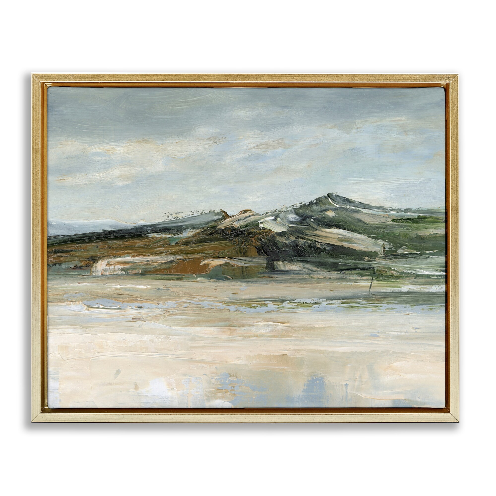 Stupell Neutral Brushed Desert Mountain Framed Floater Canvas Wall Art Design By Ethan Harper