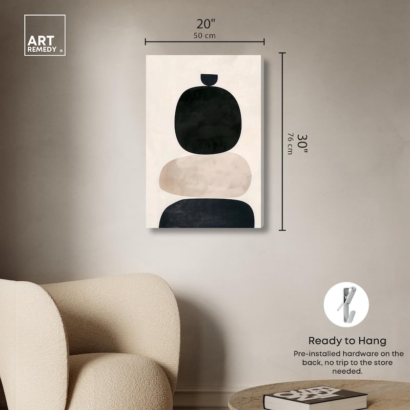 Pebble Pillars III Canvas by Art Remedy, Gallery Wrapped