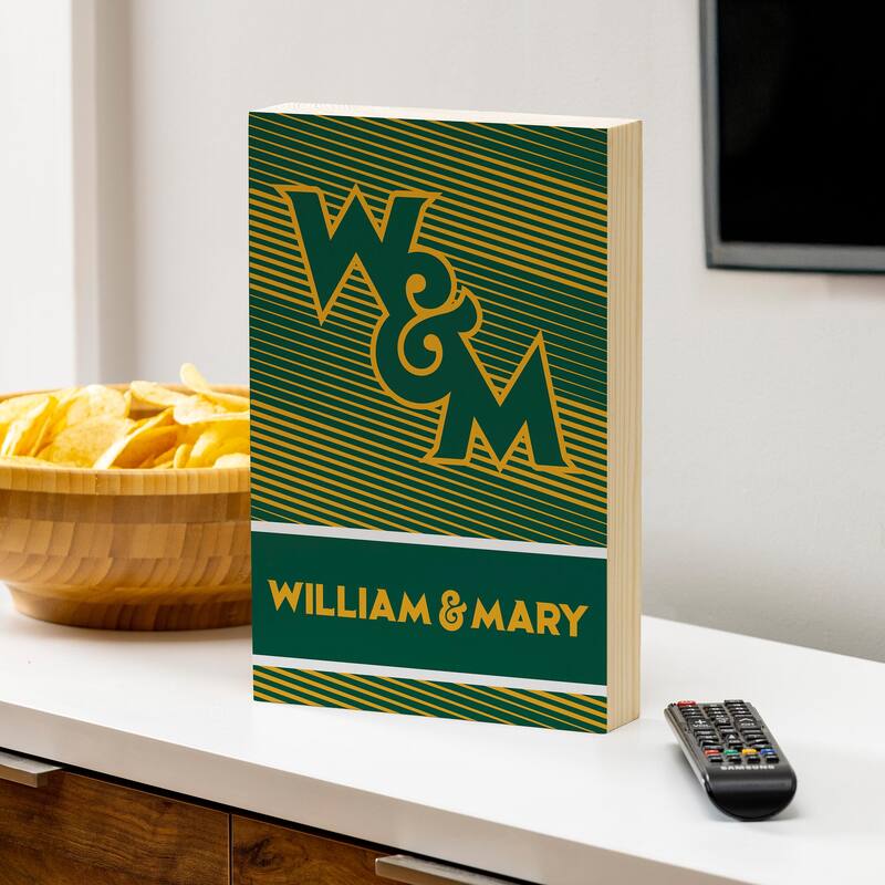 William & Mary Wooden Tabletop Mantel Shelf Sign - 8" x 12"
