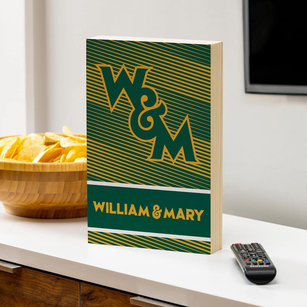William & Mary Wooden Tabletop Mantel Shelf Sign