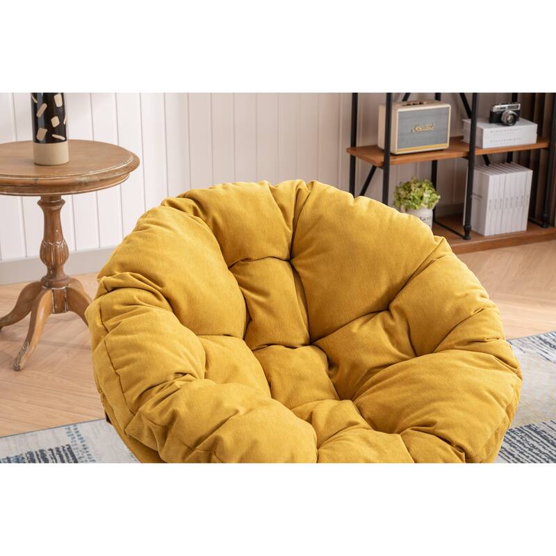 Oversized Swivel Accent Chair, 360-Degree Swivel Barrel Chair, Papasan Chair for Living Room and Bedroom Comfort
