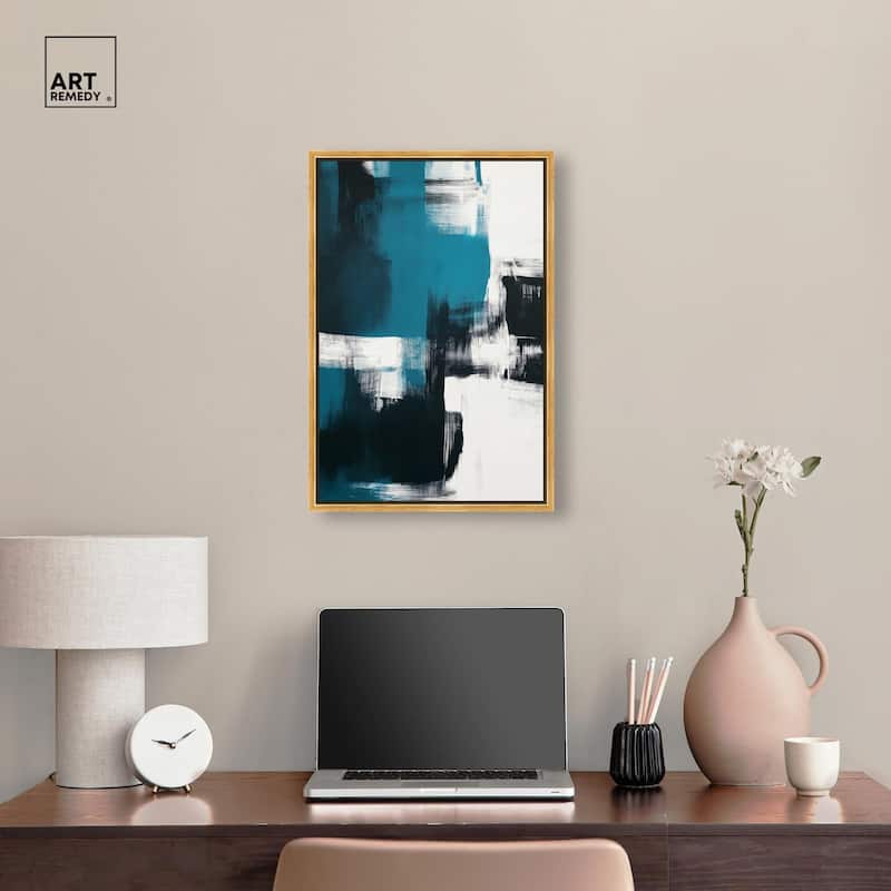 Weight of Teal Canvas by Art Remedy