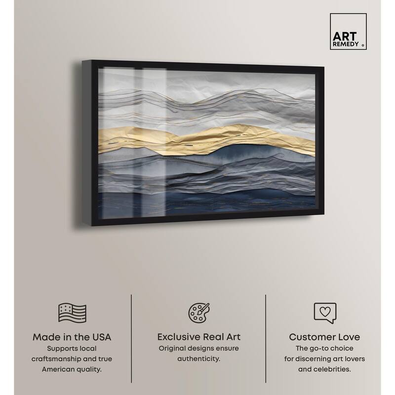 Flowing Golden Tide Shadowbox by Art Remedy