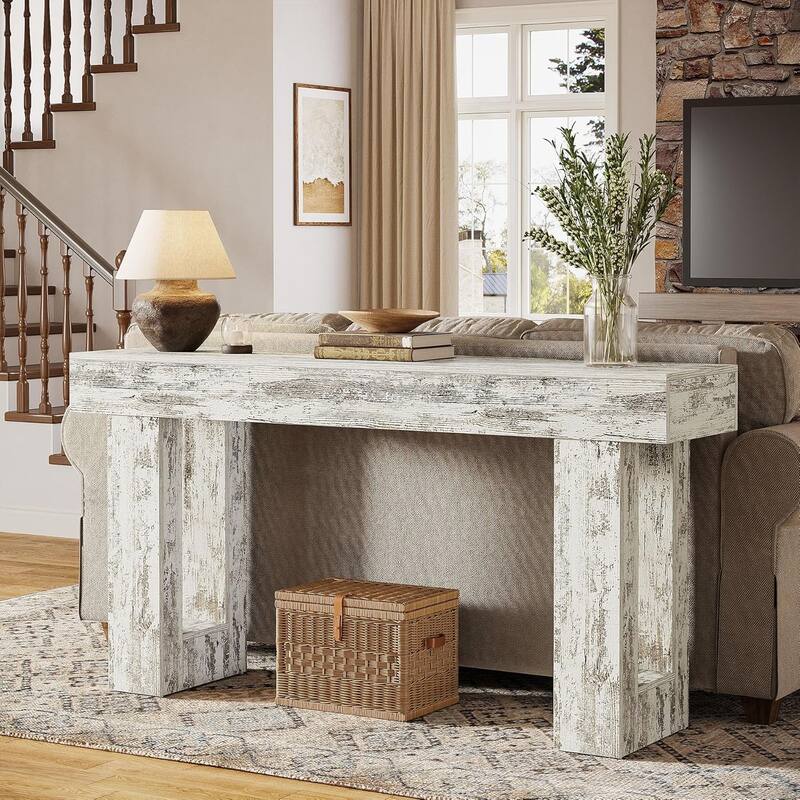 63" Wooden Console Table, Rectangular Sofa Table for Behind Couch, Entryway, HallwayLiving Room