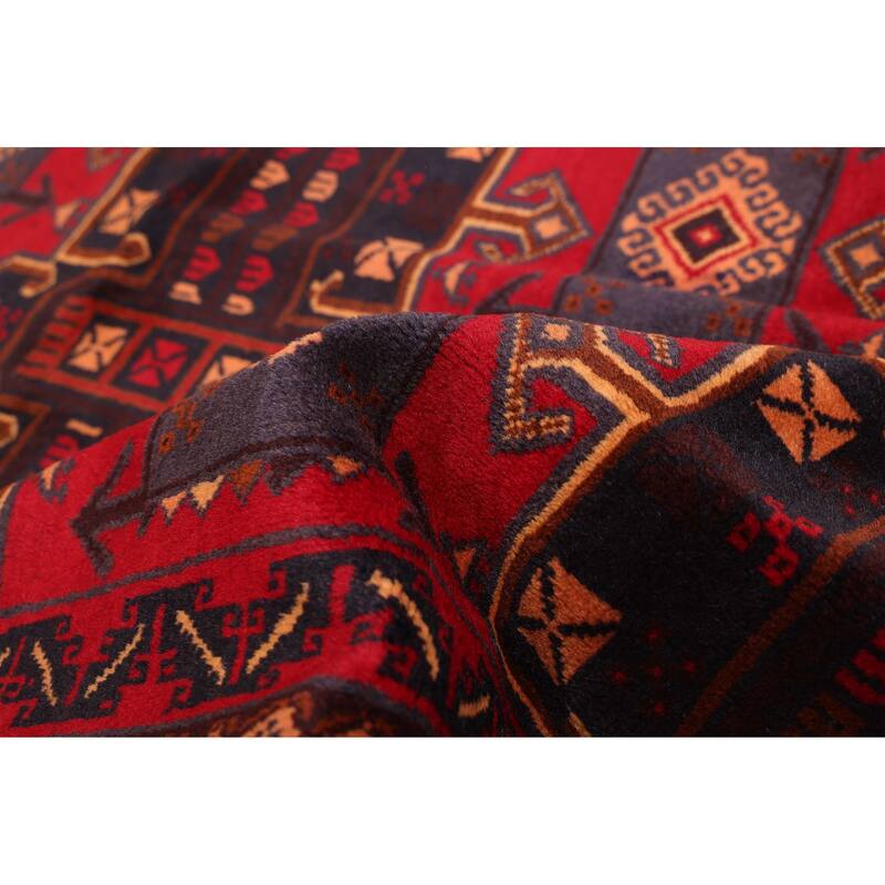 ECARPETGALLERY Hand-knotted Teimani Red Wool Rug - 3'7 x 6'2