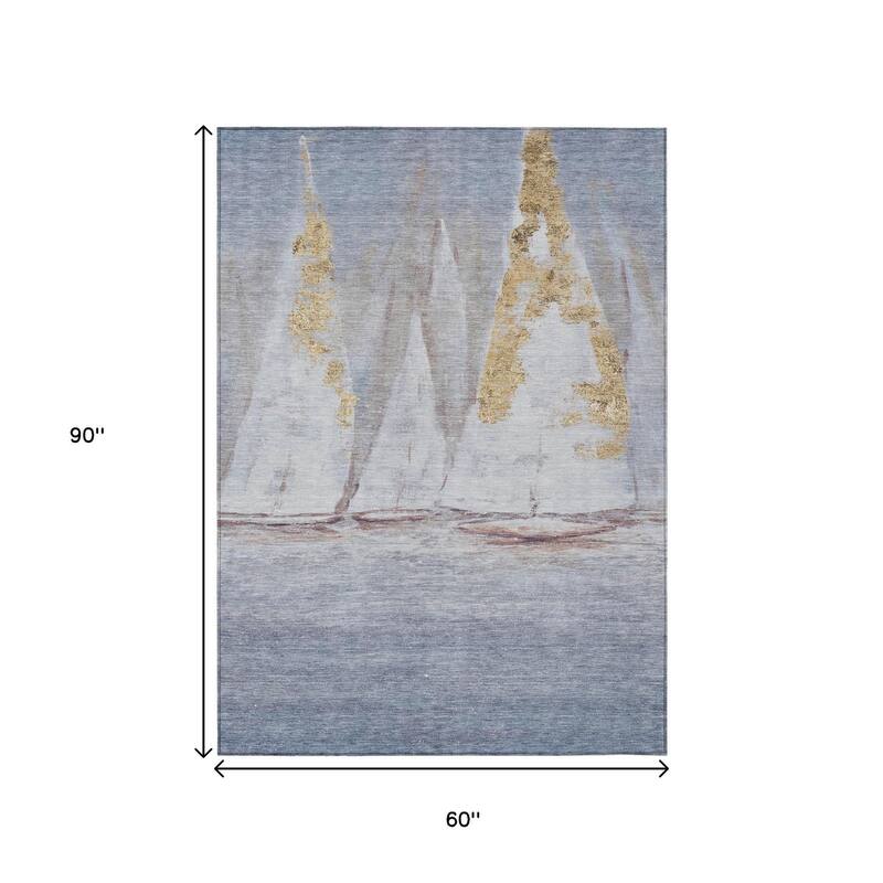 HomeRoots Nautical Transitional Rectangle Outdoor Rug