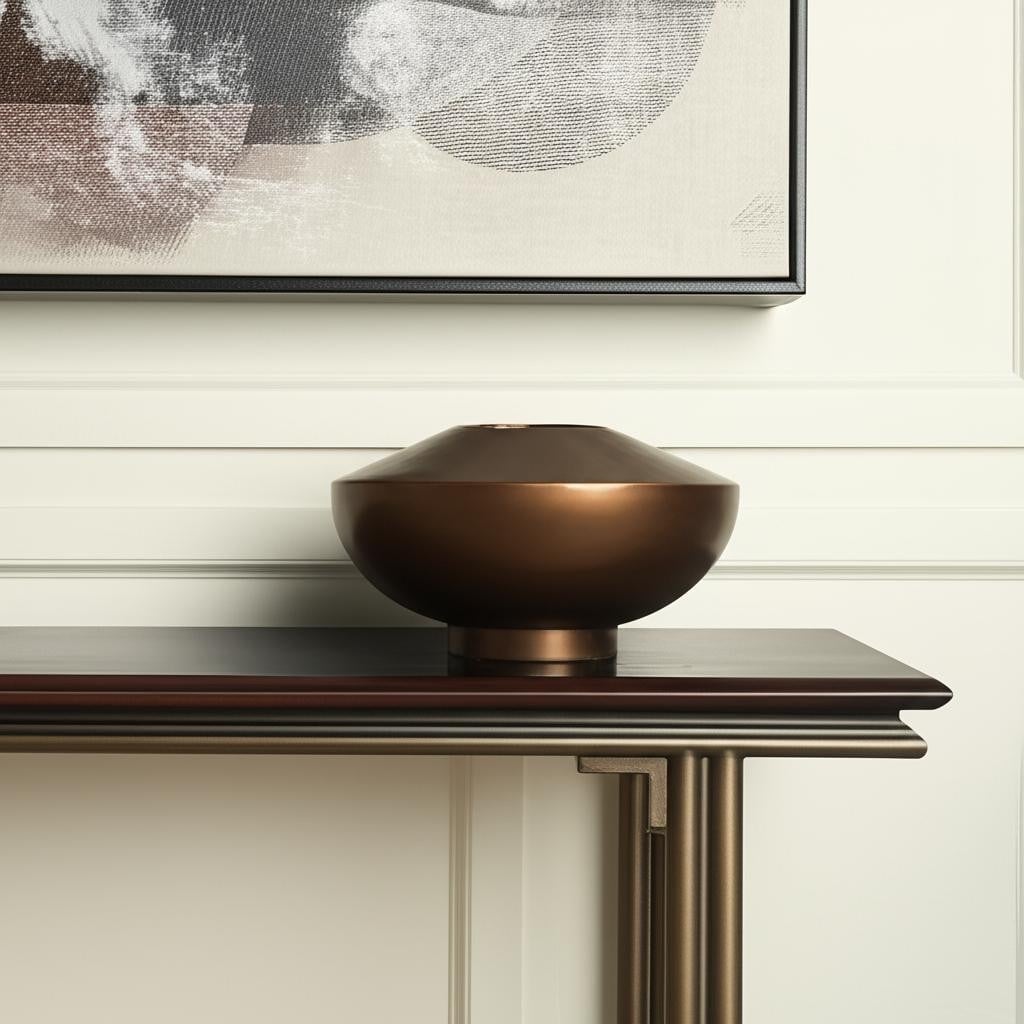 6" Antiqued Bronze Metal Table Vase - 10.50