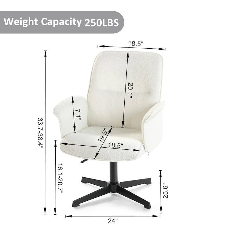 Homylin Boucle Modern Swivel & Adjustable Leisure Chair Adjustable Height Wide Seat Home Office Armchair
