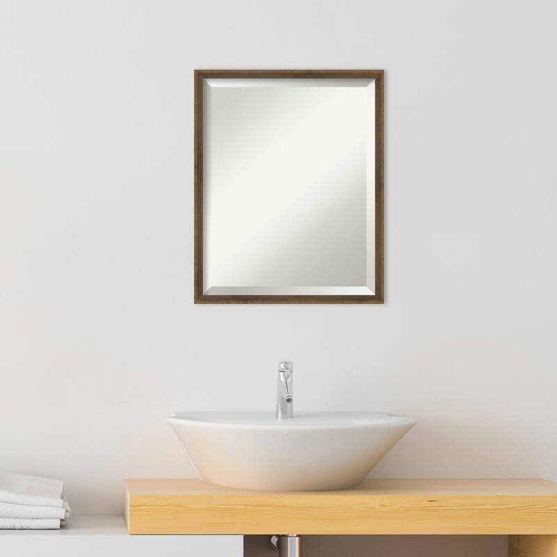 Beveled Wood Bathroom Wall Mirror - Lucie Frame