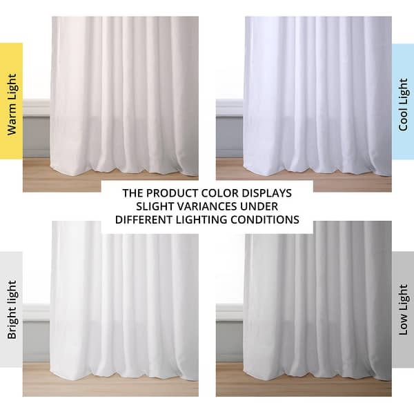 dimension image slide 0 of 7, Exclusive Fabrics Signature French Linen Sheer Curtain (1 Panel)