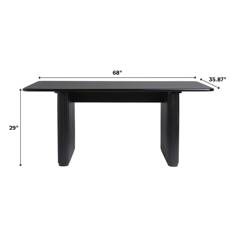 Middlebrook Designs 68" Modern Dining Table with Reeded Base