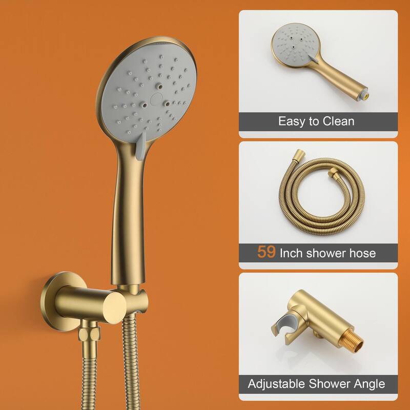 Clihome 5-Spray Patterns 10 in. Wall Mount Dual Shower Heads