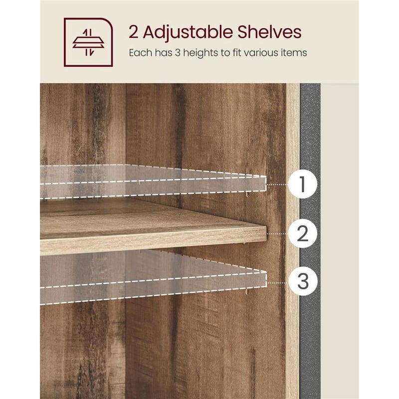 Wood Buffet Cabinet with Open Compartment, Sliding Barn Door Storage - 11.8”D x 27.6”W x 31.5”H