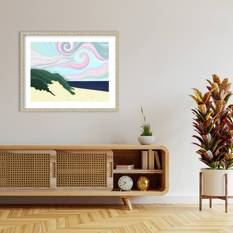 Chatham Beach by Evan Sklar Wood Framed Wall Art Print - Lila Silver