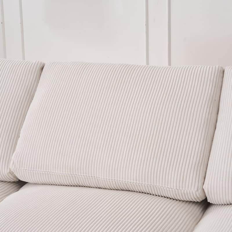 Unique 5 Seat Wood Frame Modular Sectional Sofa with 2 Pillows and 2 Ottomans