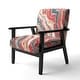 preview thumbnail 2 of 11, Designart "Segment Layers Of Marbled Rock" Upholstered Floral Accent Chair - Mid-Century Arm Chair For Bedroom