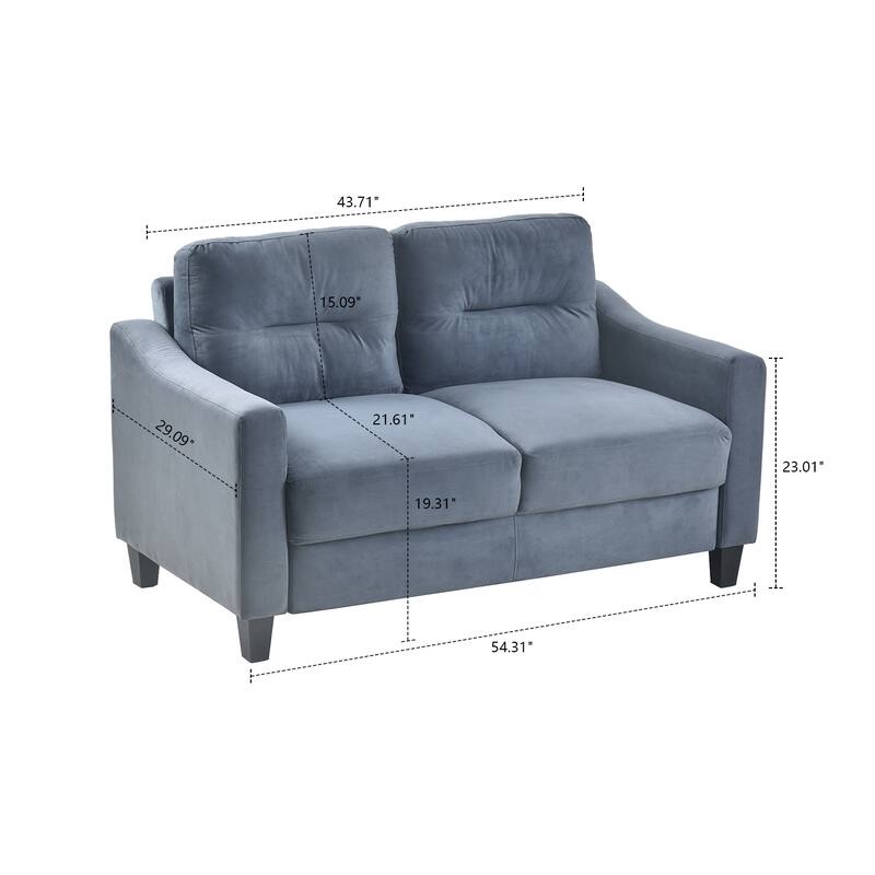 Modern Minimalist Velvet Upholstered Sofa with Plastic Legs