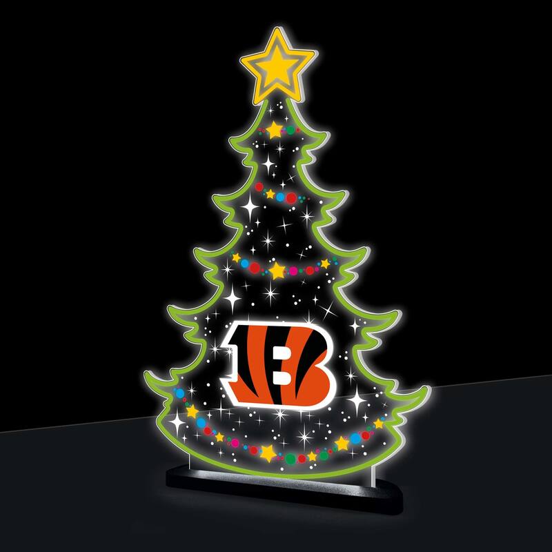 10" LED Tabletop Christmas Tree Desklite Sign, Cincinnati Bengals