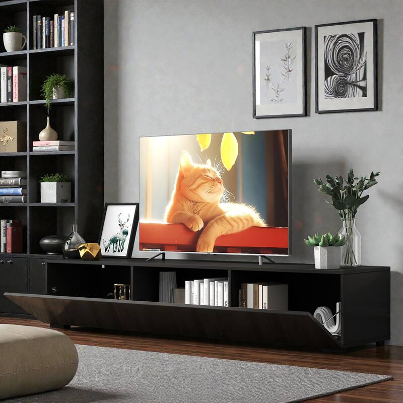 Modern Wall Mounted TV Stand with Storage, Floating Media Console Entertainment Center for Living Room or Bedroom