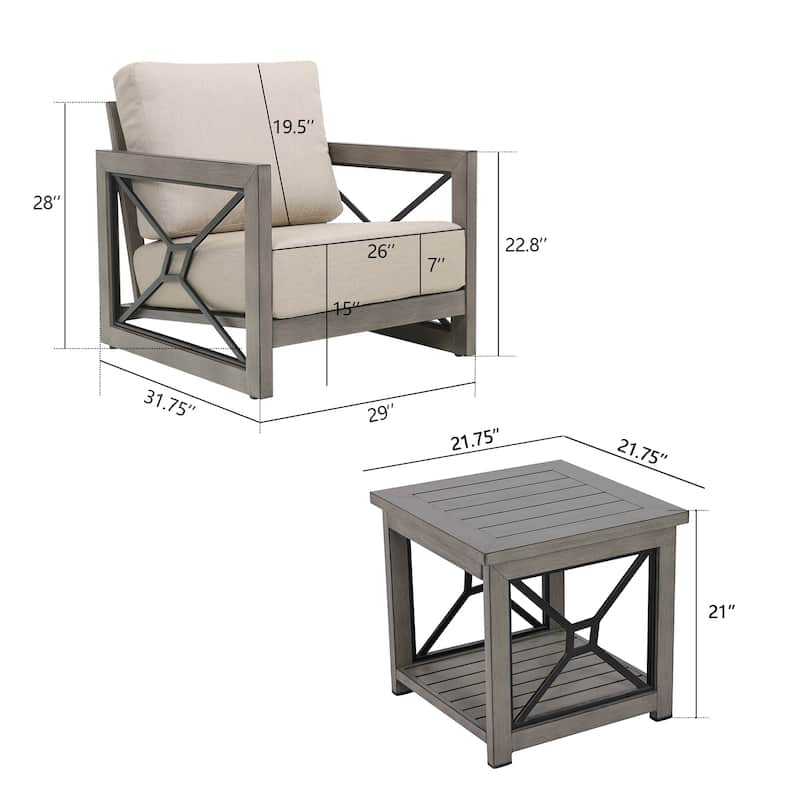 Outdoor Club Swivel Chair with Sunbrella Cushion