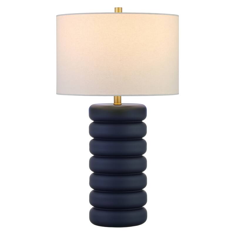 Zelda 25" Tall Glass Bubble Body Table Lamp with Fabric Shade