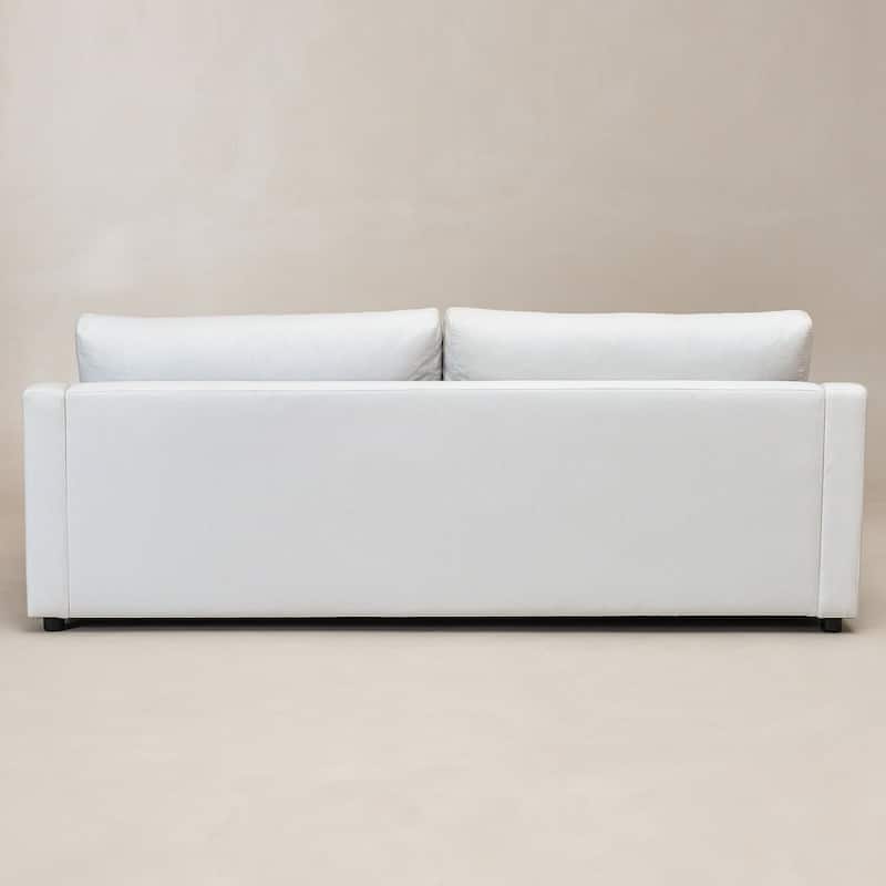 KINWELL 3-Seater Linen Upholstered Deep Seat Sofa with Flippable Cushions, 90"W