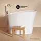 preview thumbnail 2 of 4, Cascade Ii 48" Single Slipper Japanese Soaking Freestanding Bathtub In Matte White, Stool Included