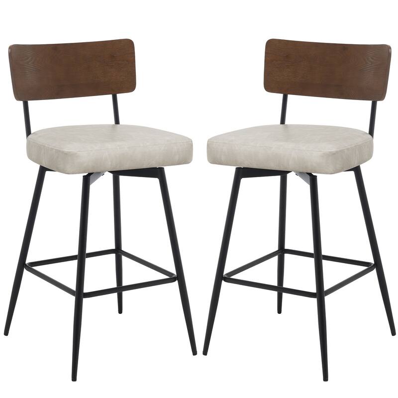 26"/ 29" Faux Leather Swivel Counter/ Bar Stools Set of 2/3
