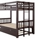 preview thumbnail 18 of 17, Convertible Twin Size Bunk Bed with Pull-out Trundle, Wood Bunk Bed with Staircase and Guardrails, 3-in-1 Sleeper for Guest Room