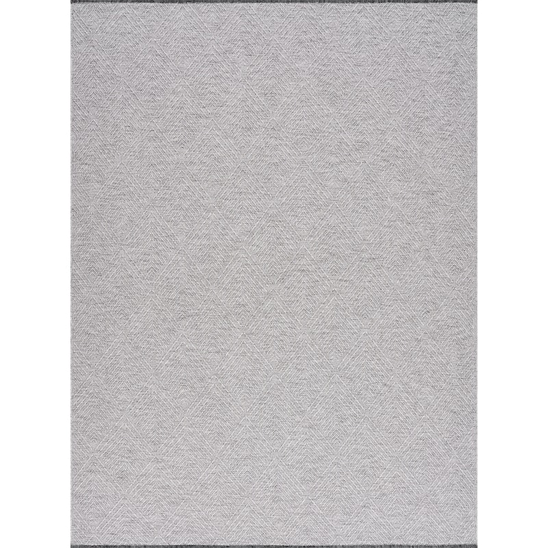 Alameda Solid Color Chevron Machine Washable Indoor Area Rug