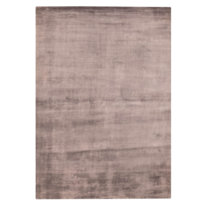 ECARPETGALLERY Hand Loomed Loreto Dark Grey Viscose Rug - 5'8 x 7'10