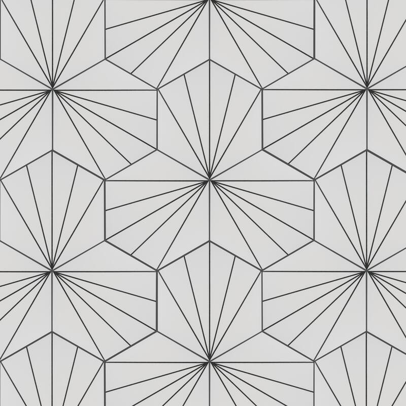 Merola Tile Aster Hex Blanco 8-5/8" x 9-7/8" Porcelain Floor and Wall Tile