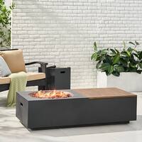 Elementi Metropolis Outdoor Firepit Table 56" Rectangular Patio Heater ...