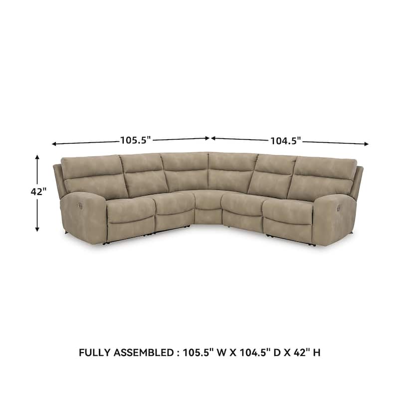 Signature Design by Ashley Next-Gen DuraPella 5-Piece Power Reclining Sectional - 105.5"W x 104.5"D x 42"H