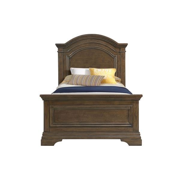 slide 2 of 3, Olivia Traditional Wood Complete Twin Bed, Rosewood Brown