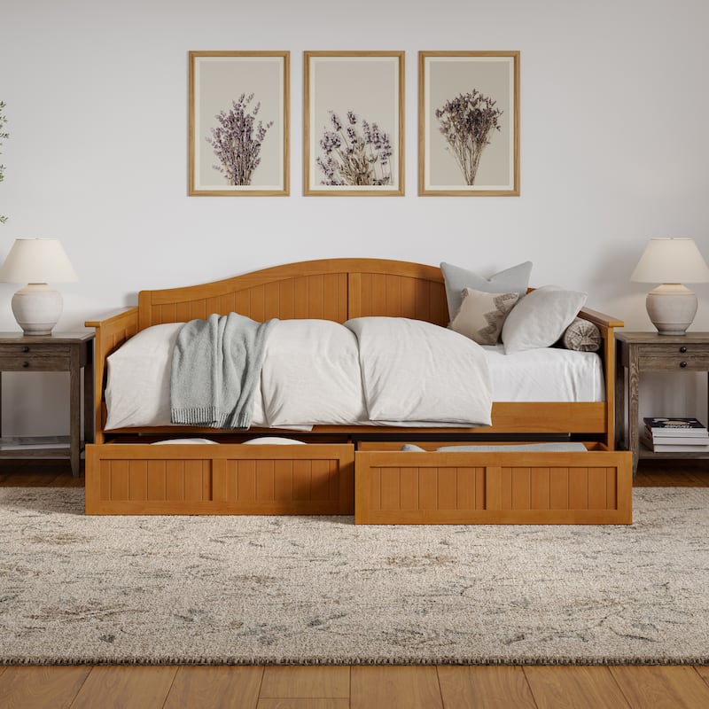 Nantucket Twin Wood Daybed with Set of 2 Drawers