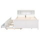 preview thumbnail 8 of 30, Twin/Full Size Storage Platform Bed with Bookcase Headboard and 3 Drawers, Wood Platform Bed with Twin Size Trundle and USB Port