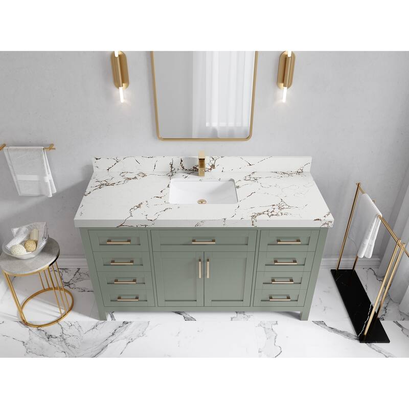 Willow Collections 60 in. W x 22 in. D Cambridge Single Sink Bathroom Vanity with Countertop - 2"Viola Brown - Evergreen
