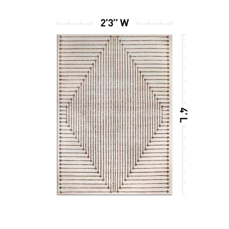 Modern Geometric Durable Area Rug, Pet Friendly for Any Room