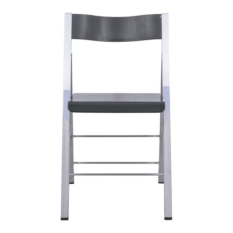 Menno Modern Acrylic Folding Dining Chairs with Stainless Steel Frames and Rubber Pads (Set of 4)