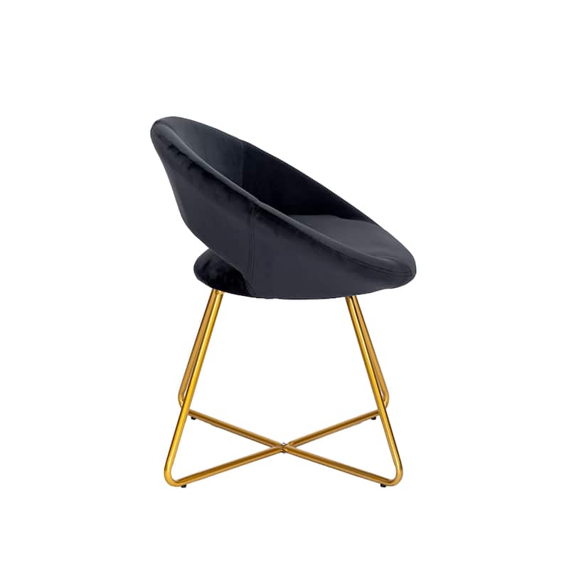 Porthos Home Reine Leisure Accent Chair, Velvet Upholstery, Gold Legs