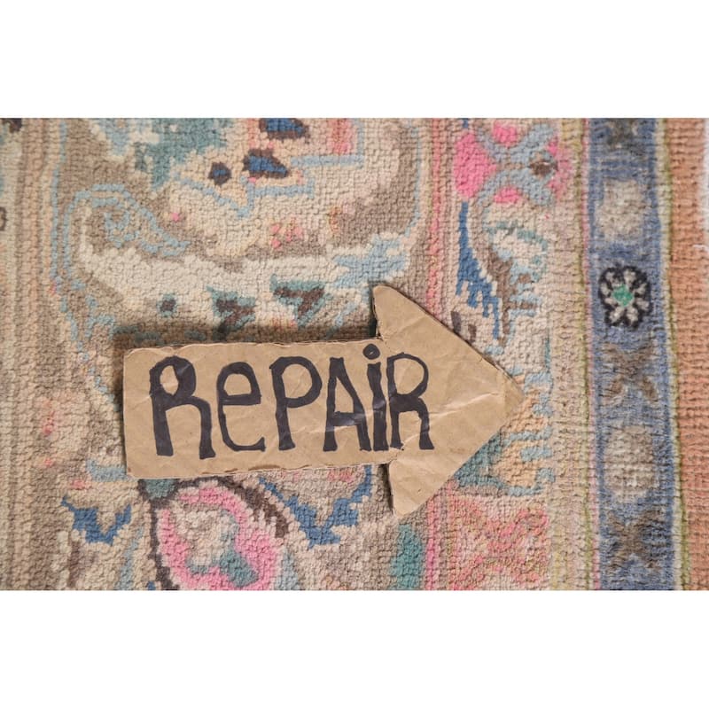 Hand Knotted Oriental 100% Wool Carpet Traditional Floral Oranges & Rust Mashad Area Rug - 11' 2'' X 8' 1''